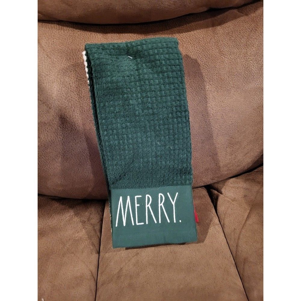Rae Dunn Christmas towels set of 3 joy believe merry red white green